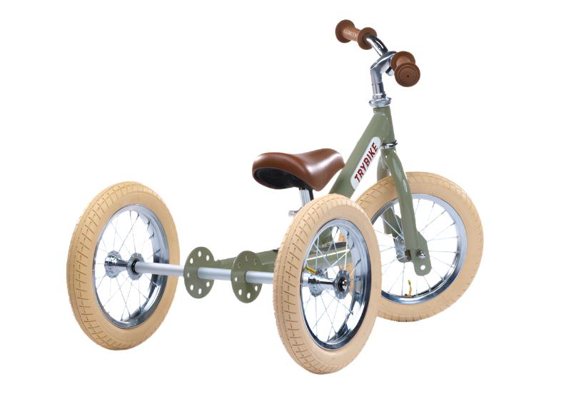 Trybike | Tricicleta Vintage din Otel Fara Pedale | Verde